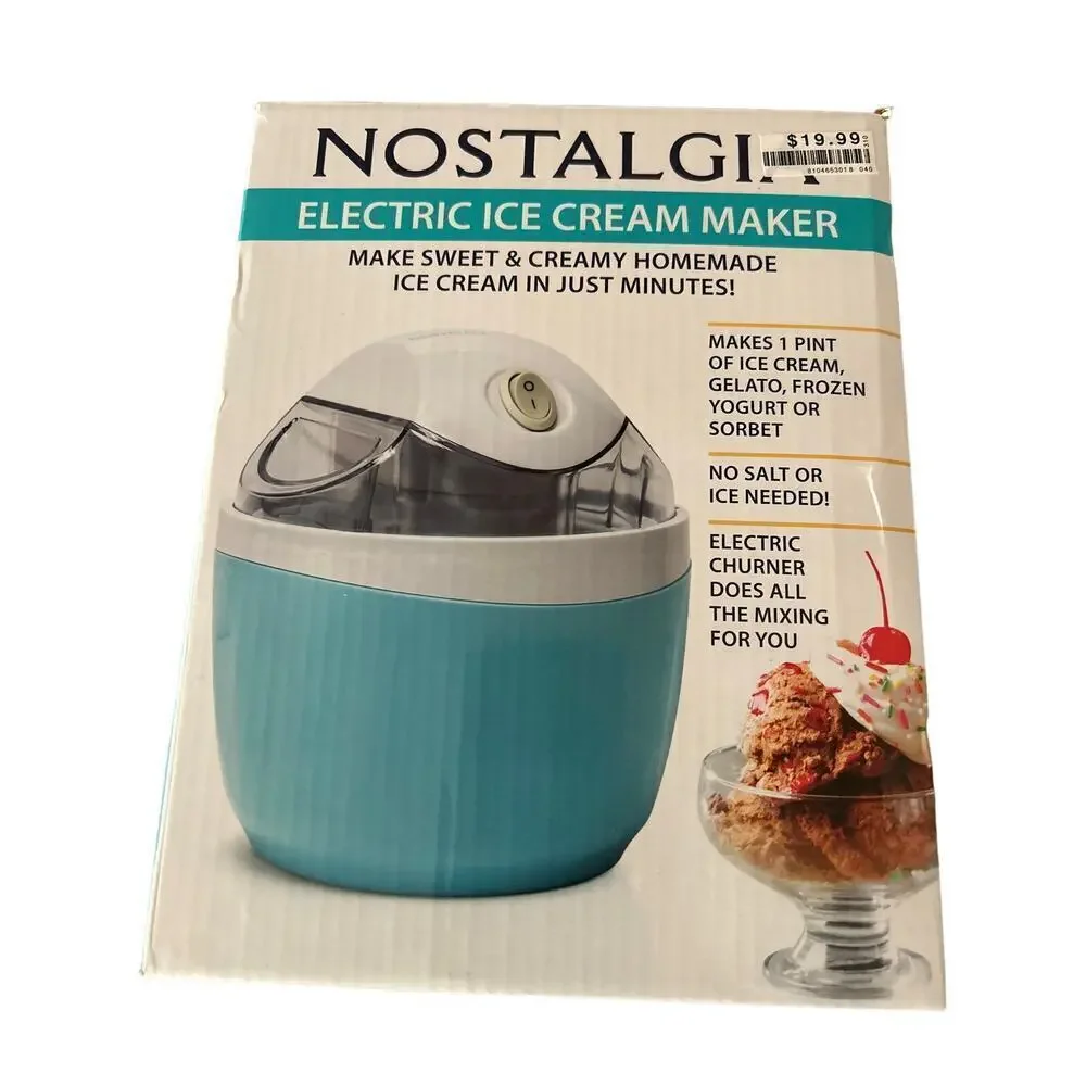 Nostalgia Electric Ice Cream Maker, Gelato, Frozen Yogurt, or Sorbet makes 1 pnt